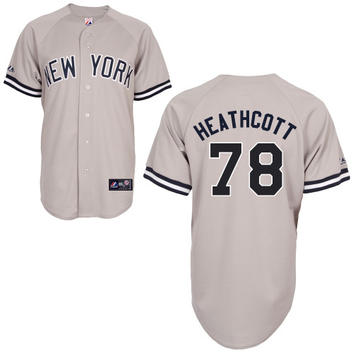 Slade Heathcott #78 MLB Jersey-New York Yankees Men's Authentic Replica Gray Road Baseball Jersey - Click Image to Close